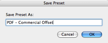 saving preset in OSX