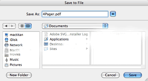 saving PDF file