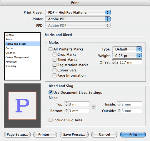 indesign print marks and bleeds