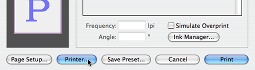 accessing printer specific settings from indesign