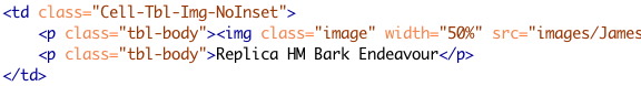 Inline Image in Table html code